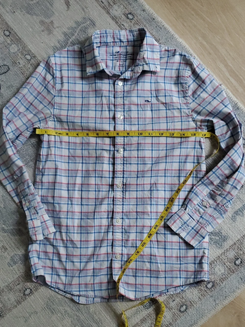Vineyard Vines Boys On The Go Performance Plaid Button-up Shirt Sz12-14/M